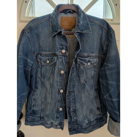American Eagle Organic Cotton Denim Jacket size medium - Picture 2 of 5